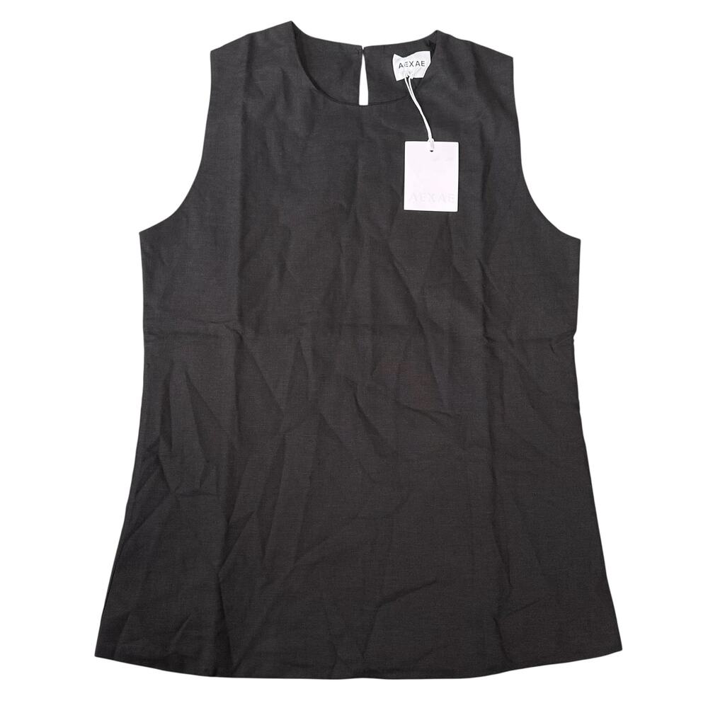 AEXAE Women's Linen Column Top Black Size S